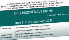 Program XIII. Gregorčičevih dnevov
